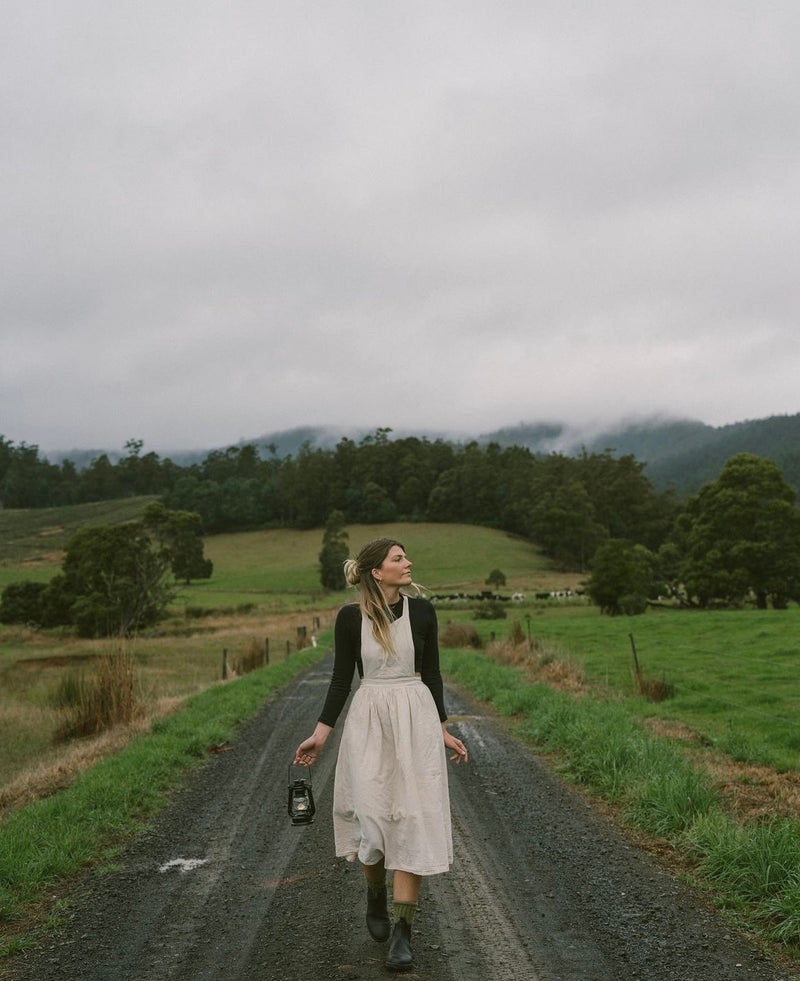 Daisy Apron Dress - Cream