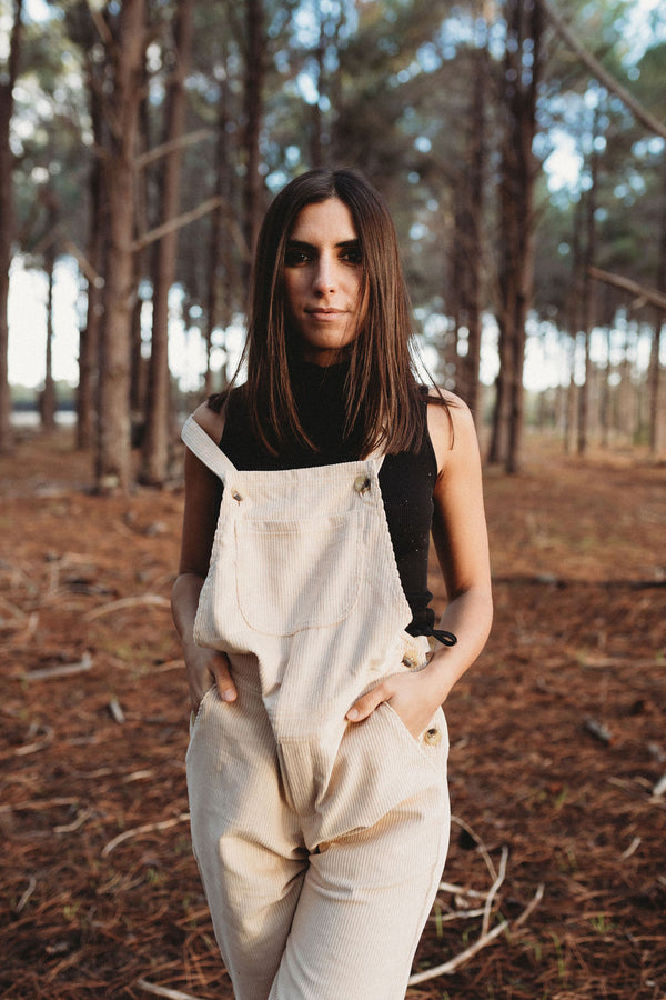 On the Road Corduroy Overalls - Sand