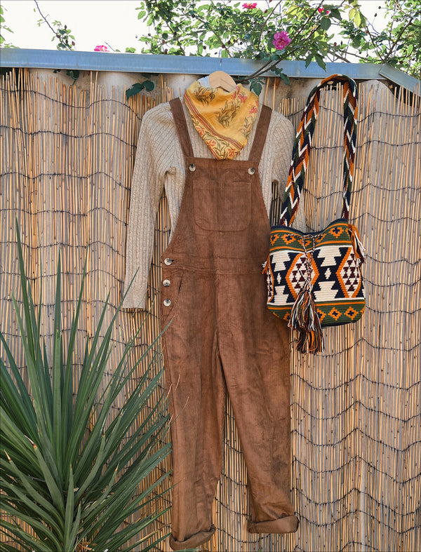 On the Road Corduroy Overalls - Chocolate